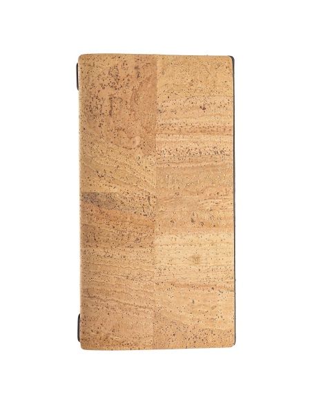 Porta Menu A4 SLIM (17,4x31,8 cm) senza etichetta cornicetta (4 facciate) elastico nero SUGHERO NATURALE sp. 1.4