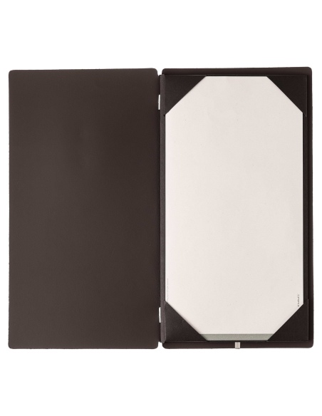 Porta Menu A4 SLIM (17,4x31,8 cm) senza etichetta cornicetta (4 facciate) elastico nero SUGHERO NATURALE sp. 1.4
