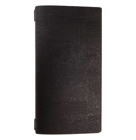 Porta Menu A4 SLIM (17,4x31,8 cm) senza etichetta cornicetta (4 facciate) elastico nero SUGHERO NERO sp. 2.5