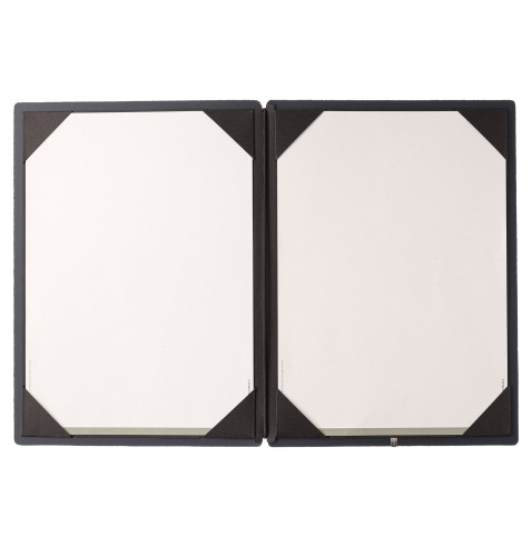 Porta Menu A4 (23,2x31,8 cm) senza etichetta cornicetta (4 facciate) elastico nero CHEF BLU