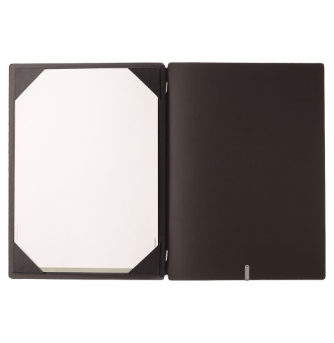 Porta Menu A4 (23,2x31,8 cm) senza etichetta cornicetta (4 facciate) elastico nero CHEF MARRONE
