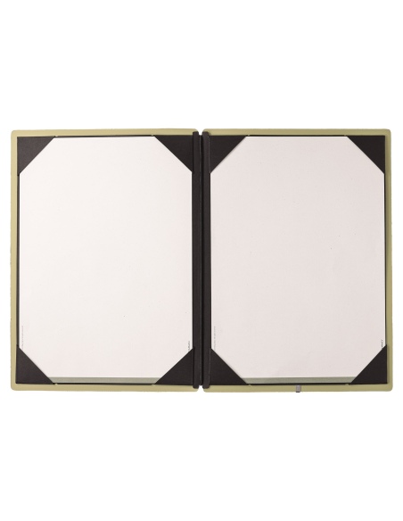 Porta Menu A4 (23,2x31,8 cm) senza etichetta cornicetta (4 facciate) elastico nero CHEF SALVIA