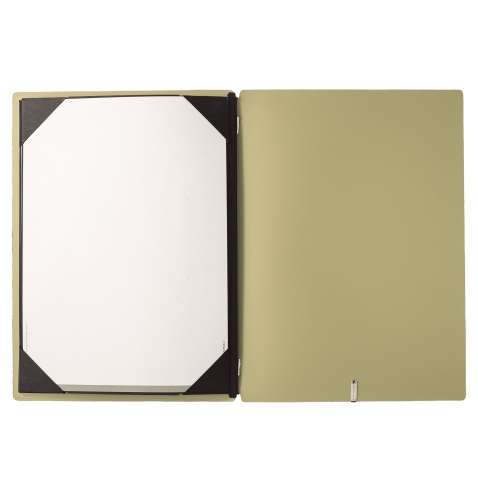 Porta Menu A4 (23,2x31,8 cm) senza etichetta cornicetta (4 facciate) elastico nero CHEF SALVIA