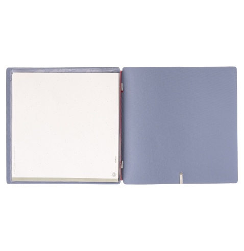Porta Menu QUADRATO (23x23,1 cm) etichetta METAL "menu" 2 buste (4 facciate) elastico rosso JUTA AVIO