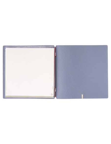 Porta Menu QUADRATO (23x23,1 cm) etichetta METAL "menu" 2 buste (4 facciate) elastico rosso JUTA AVIO