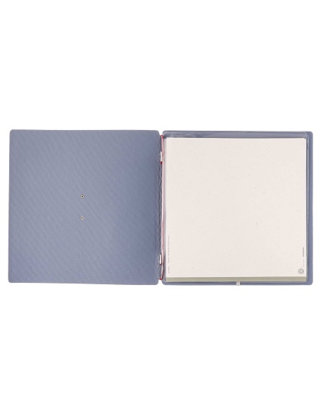 Porta Menu QUADRATO (23x23,1 cm) etichetta METAL "personalizzata" (minimo 18 pezzi) 2 buste (4 facciate) elastico rosso JUTA AVI