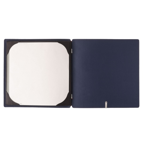 Porta Menu QUADRATO (23x23,1 cm) senza etichetta cornicetta (4 facciate) elastico rosso JUTA BLU