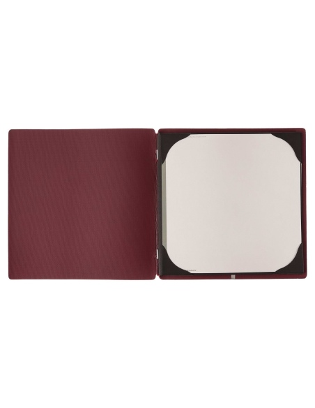 Porta Menu QUADRATO (23x23,1 cm) senza etichetta cornicetta (4 facciate) elastico rosso JUTA BORDEAUX