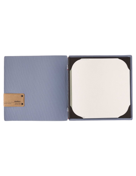 Porta Menu QUADRATO (23x23,1 cm) etichetta PATCH "menu" cornicetta (4 facciate) elastico rosso JUTA AVIO