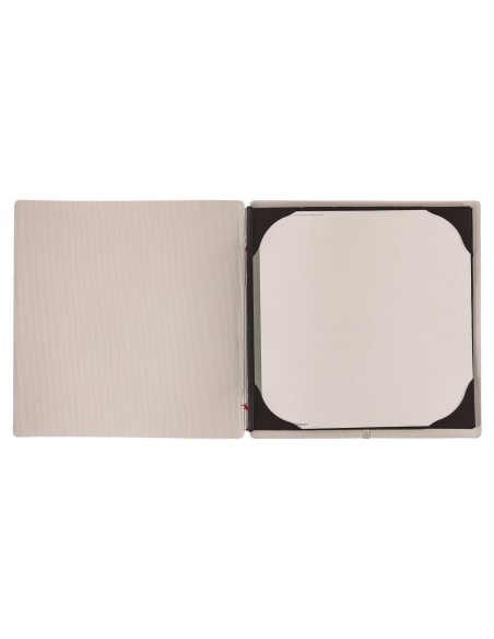 Porta Menu QUADRATO (23x23,1 cm) senza etichetta cornicetta (4 facciate) elastico rosso JUTA AVORIO