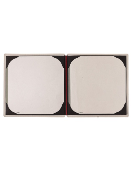 Porta Menu QUADRATO (23x23,1 cm) senza etichetta cornicetta (4 facciate) elastico rosso JUTA AVORIO