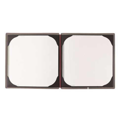 Porta Menu QUADRATO (23x23,1 cm) senza etichetta cornicetta (4 facciate) elastico rosso JUTA GRIGIO
