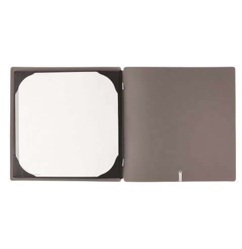 Porta Menu QUADRATO (23x23,1 cm) senza etichetta cornicetta (4 facciate) elastico rosso JUTA GRIGIO