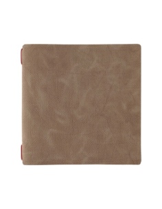 Porta Menu QUADRATO (23x23,1 cm) senza etichetta cornicetta (4 facciate) elastico rosso JUTA CAMMELLO