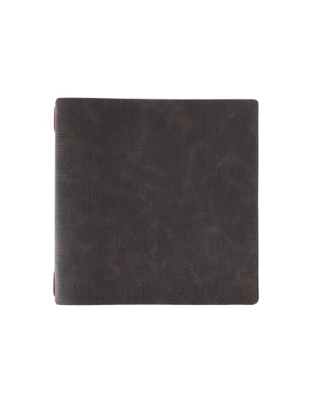 Porta Menu QUADRATO (23x23,1 cm) senza etichetta cornicetta (4 facciate) elastico rosso JUTA MARRONE