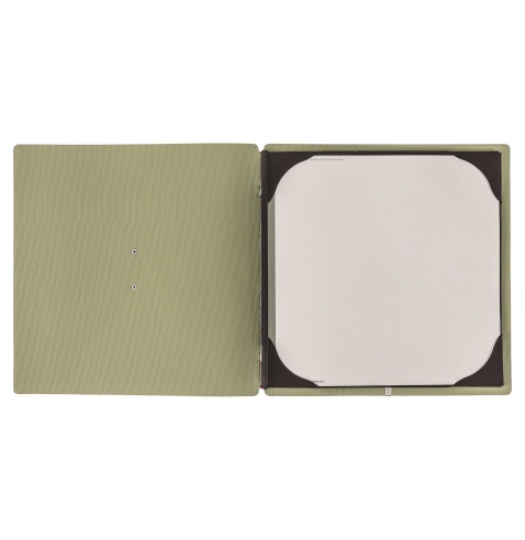 Porta Menu QUADRATO (23x23,1 cm) etichetta METAL "personalizzata" (minimo 18 pezzi) cornicetta (4 facciate) elastico rosso JUTA 