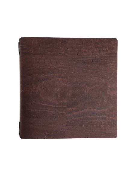 Porta Menu QUADRATO (23x23,1 cm) senza etichetta cornicetta (4 facciate) elastico nero SUGHERO MARRONE sp. 2.5