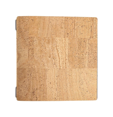 Porta Menu QUADRATO (23x23,1 cm) senza etichetta cornicetta (4 facciate) elastico nero SUGHERO NATURALE sp. 1.4