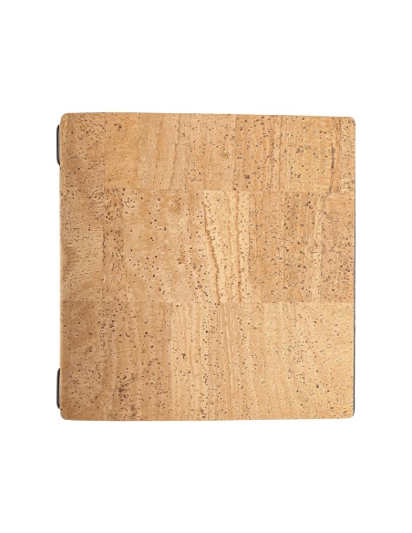 Porta Menu QUADRATO (23x23,1 cm) senza etichetta cornicetta (4 facciate) elastico nero SUGHERO NATURALE sp. 1.4