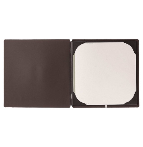 Porta Menu QUADRATO (23x23,1 cm) senza etichetta cornicetta (4 facciate) elastico nero SUGHERO NATURALE sp. 1.4