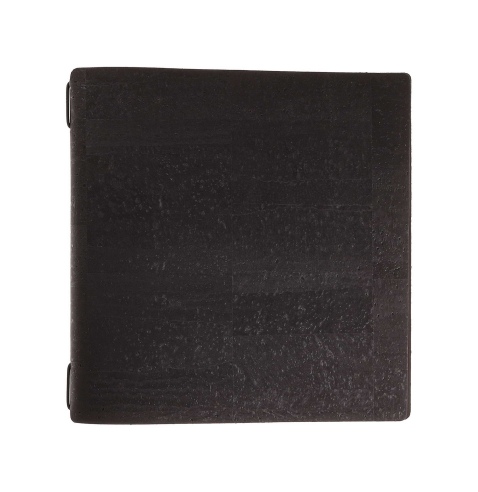 Porta Menu QUADRATO (23x23,1 cm) senza etichetta cornicetta (4 facciate) elastico nero SUGHERO NERO sp. 2.5
