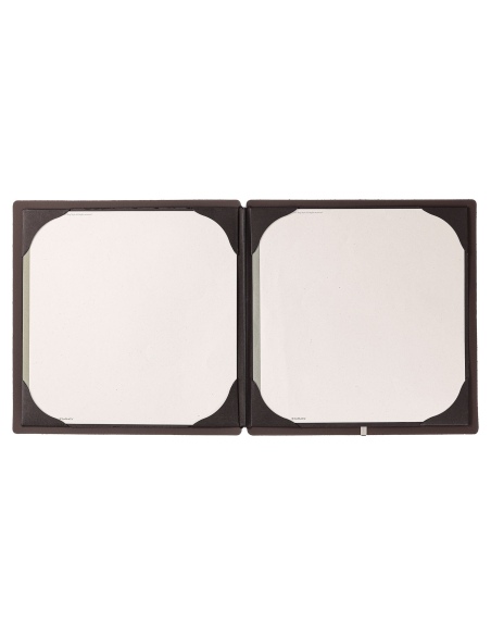 Porta Menu QUADRATO (23x23,1 cm) senza etichetta cornicetta (4 facciate) elastico nero SUGHERO NERO sp. 2.5