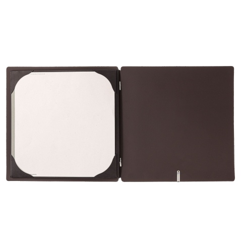 Porta Menu QUADRATO (23x23,1 cm) senza etichetta cornicetta (4 facciate) elastico nero SUGHERO NERO sp. 2.5