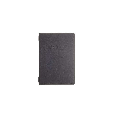 Porta Menu GOURMET A5 (16,5x23,4 cm) - cornicetta (4 facciate) - scritta menu - colore NERO