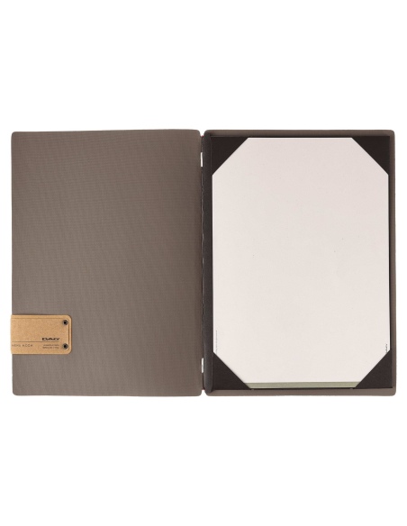 Porta Menu A4 (23,2x31,8 cm) etichetta PATCH "personalizzata" (minimo 18 pezzi) cornicetta (4 facciate) elastico rosso JUTA GRIG