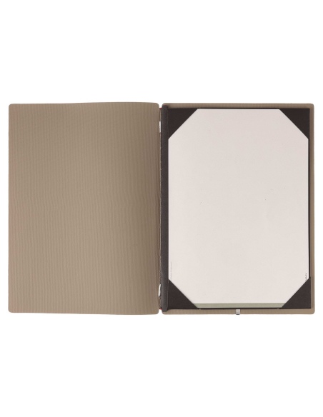 Porta Menu A4 (23,2x31,8 cm) senza etichetta cornicetta (4 facciate) elastico rosso JUTA CAMMELLO