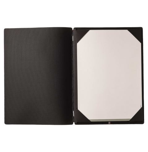 Porta Menu A4 (23,2x31,8 cm) senza etichetta cornicetta (4 facciate) elastico rosso JUTA NERO