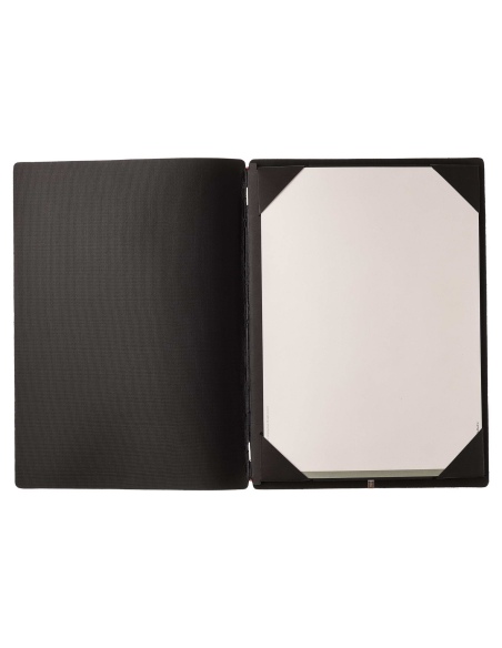Porta Menu A4 (23,2x31,8 cm) senza etichetta cornicetta (4 facciate) elastico rosso JUTA NERO