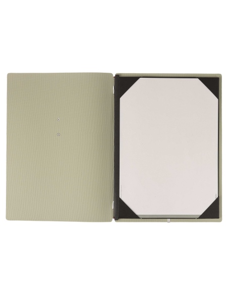 Porta Menu A4 (23,2x31,8 cm) etichetta METAL "personalizzata" (minimo 18 pezzi) cornicetta (4 facciate) elastico rosso JUTA SALV