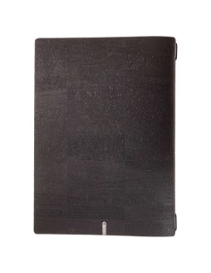 Porta Menu A4 (23,2x31,8 cm) etichetta METAL "personalizzata" (minimo 18 pezzi) cornicetta (4 facciate) elastico nero SUGHERO NE 2