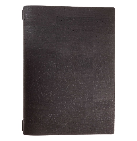 Porta Menu A4 (23,2x31,8 cm) senza etichetta cornicetta (4 facciate) elastico nero SUGHERO NERO sp. 2.5