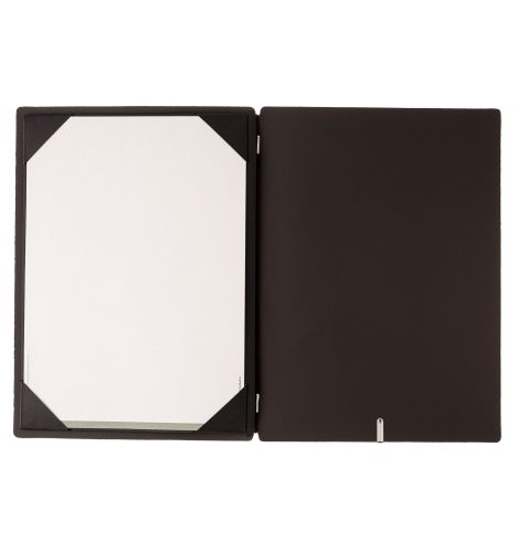 Porta Menu A4 (23,2x31,8 cm) senza etichetta cornicetta (4 facciate) elastico nero SUGHERO NERO sp. 2.5