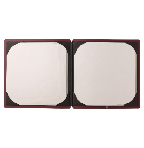 Porta Menu QUADRATO (23x23,1 cm) etichetta METAL "personalizzata" (minimo 18 pezzi) cornicetta (4 facciate) elastico nero CHEF B