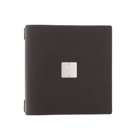 Porta Menu QUADRATO (23x23,1 cm) etichetta METAL "personalizzata" (minimo 18 pezzi) cornicetta (4 facciate) elastico nero CHEF M