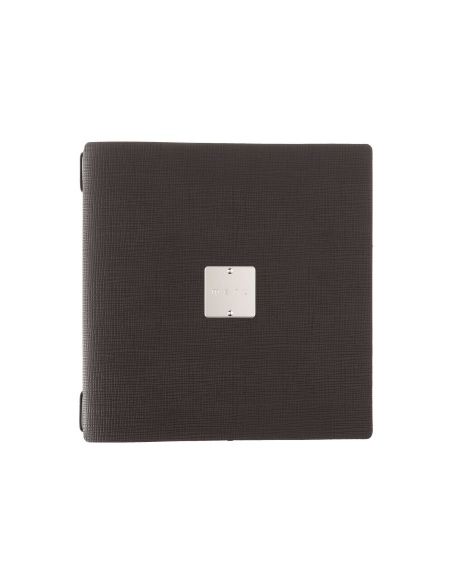 Porta Menu QUADRATO (23x23,1 cm) etichetta METAL "personalizzata" (minimo 18 pezzi) cornicetta (4 facciate) elastico nero CHEF M