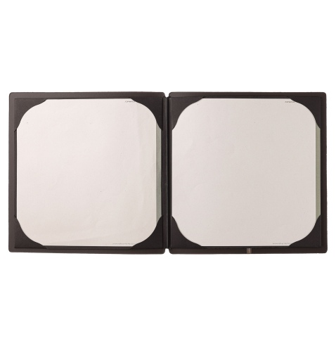 Porta Menu QUADRATO (23x23,1 cm) senza etichetta cornicetta (4 facciate) elastico nero CHEF MARRONE
