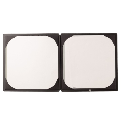 Porta Menu QUADRATO (23x23,1 cm) senza etichetta cornicetta (4 facciate) elastico nero CHEF NERO