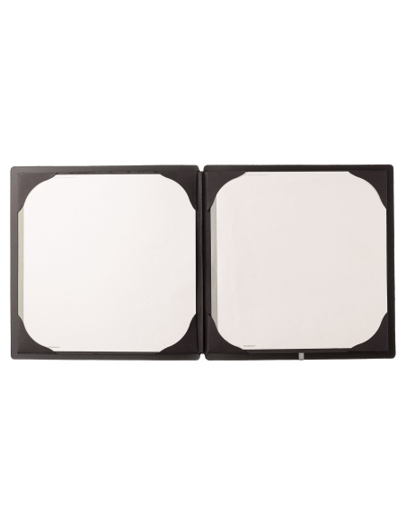 Porta Menu QUADRATO (23x23,1 cm) senza etichetta cornicetta (4 facciate) elastico nero CHEF NERO