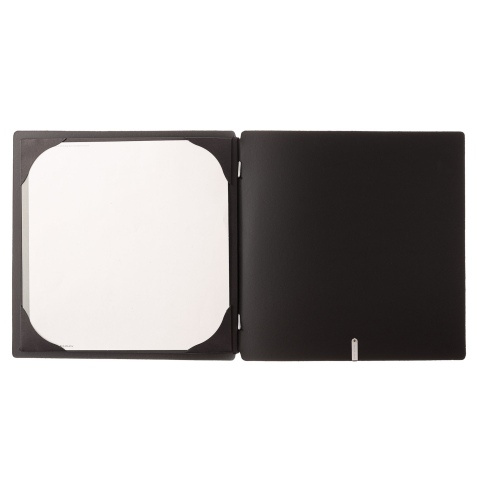 Porta Menu QUADRATO (23x23,1 cm) senza etichetta cornicetta (4 facciate) elastico nero CHEF NERO