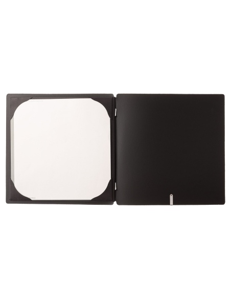 Porta Menu QUADRATO (23x23,1 cm) senza etichetta cornicetta (4 facciate) elastico nero CHEF NERO