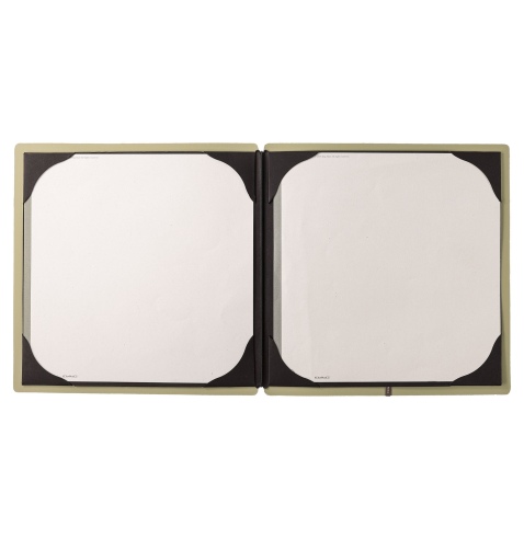 Porta Menu QUADRATO (23x23,1 cm) senza etichetta cornicetta (4 facciate) elastico nero CHEF SALVIA