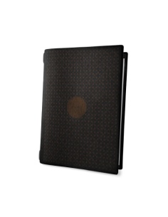 Porta Menu CUSTOM A5 (16,5x23,1 cm) "SUITE vini" elastico nero cornicetta (4 facciate) ECO NERO sp. 0.6