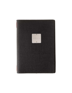 Porta Menu A5 (16,5x23,1 cm) etichetta METAL "menu" cornicetta (4 facciate) elastico rosso JUTA NERO