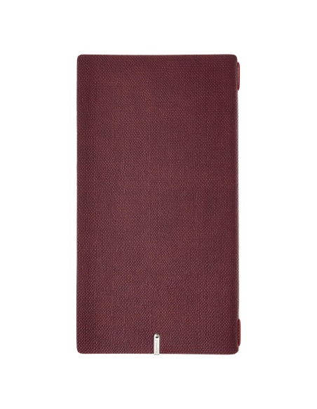 Porta Menu A4 SLIM (17,4x31,8 cm) senza etichetta cornicetta (4 facciate) elastico rosso JUTA BORDEAUX