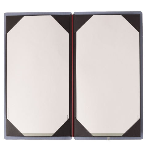 Porta Menu A4 SLIM (17,4x31,8 cm) senza etichetta cornicetta (4 facciate) elastico rosso JUTA AVIO