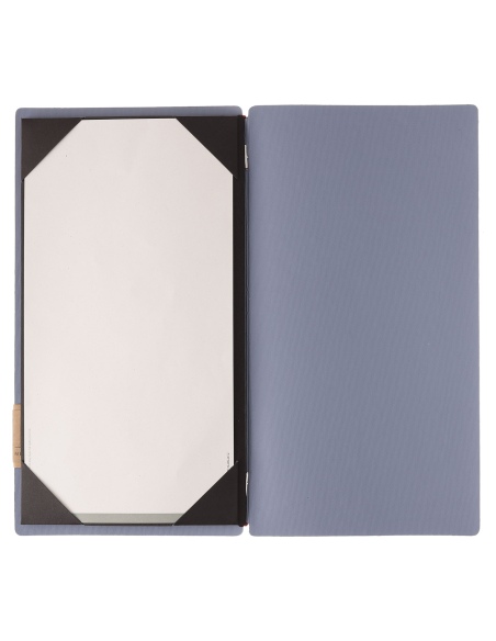 Porta Menu A4 SLIM (17,4x31,8 cm) etichetta PATCH "menu" cornicetta (4 facciate) elastico rosso JUTA AVIO